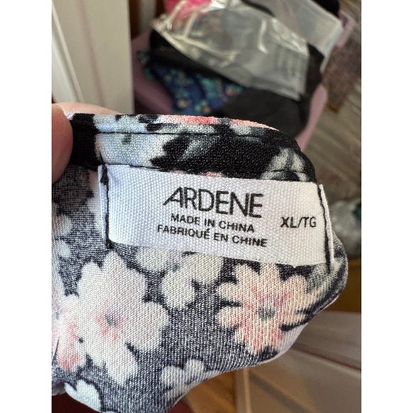 Ardene XL Floral Romantic Feminine Wrap Front Spring Puff Sleeve NWT Mini Dress - Picture 8 of 12